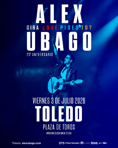 Alex Ubago Toledo entradas concierto Plaza de Toros 3 julio 2026